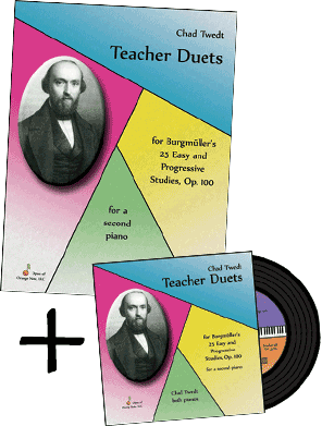 Sheet Music & CD Bundle: Teacher Duets for Burgmuller’s Op. 100 for a second piano (Chad Twedt)